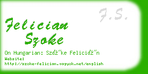 felician szoke business card